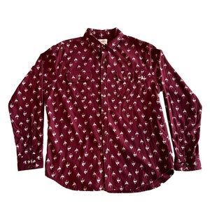 Obey Propaganda Fennel Shirt Burgundy Long Sleeve